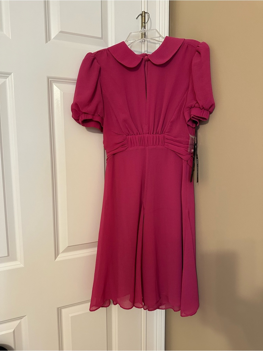 Karl Lagerfeld Fuchsia Puff Sleeve Dress